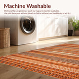 Ultra Soft Area Rug, Non Slip, Stain Resistant, Washable Area Rugs for Living Room, Bedroom, Contemporary Abstract Waffle Layout(Orange)