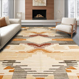 Ultra Soft Area Rug, Non Slip, Stain Resistant, Washable Area Rugs for Living Room, Bedroom, Rustic Earthy Print Aesthetic(Beige)