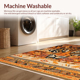 Ultra Soft Area Rug, Non Slip, Stain Resistant, Washable Area Rugs for Living Room, Bedroom, Rustic Warm Earthy Palette(Orange)