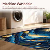 Ultra Soft Area Rug, Non Slip, Stain Resistant, Washable Area Rugs for Living Room, Bedroom, Dreamy Universe Celestial Vibes(Blue)