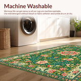 Ultra Soft Area Rug, Non Slip, Stain Resistant, Washable Area Rugs for Living Room, Bedroom, Faded Green Boho Bedroom Area Rug(Green)