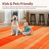 Ultra Soft Area Rug, Non Slip, Stain Resistant, Washable Area Rugs for Living Room, Bedroom, Chic Warm Toned Decor Accent(Orange)