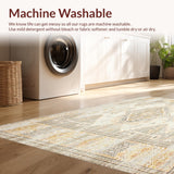 Ultra Soft Area Rug, Non Slip, Stain Resistant, Washable Area Rugs for Living Room, Bedroom, Indoor Floor with Boho Inspired Neutral Design(Beige)