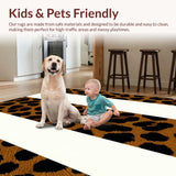 Ultra Soft Area Rug, Non Slip, Stain Resistant, Washable Area Rugs for Living Room, Bedroom, Elegant Distressed Texture Appeal(Brown)