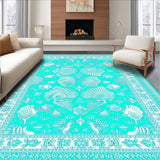 Charming Turquoise Beach Motif(Blue)