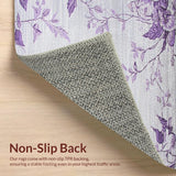 Ultra Soft Area Rug, Non Slip, Stain Resistant, Washable Area Rugs for Living Room, Bedroom, Trendy Floral Contemporary Touch(Purple)