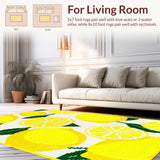 Ultra Soft Area Rug, Non Slip, Stain Resistant, Washable Area Rugs for Living Room, Bedroom, Playful Yellow Sunshine Design(Yellow)