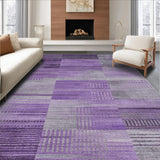 Ultra Soft Area Rug, Non Slip, Stain Resistant, Washable Area Rugs for Living Room, Bedroom, Rich Colorful Ogee Motif(Purple)