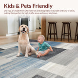 Ultra Soft Area Rug, Non Slip, Stain Resistant, Washable Area Rugs for Living Room, Bedroom, Stylish Modern Patchwork Composition(Gray)