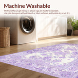 Ultra Soft Area Rug, Non Slip, Stain Resistant, Washable Area Rugs for Living Room, Bedroom, Luxurious Fluffy Modern Geometric(Purple)