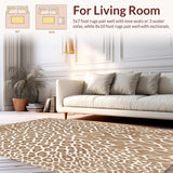 Ultra Soft Area Rug, Non Slip, Stain Resistant, Washable Area Rugs for Living Room, Bedroom, Handmade Neutral Animal Print Bedroom Luxury Carpet(Beige)