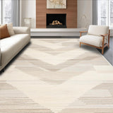 Ultra Soft Area Rug, Non Slip, Stain Resistant, Washable Area Rugs for Living Room, Bedroom, Contemporary Striped Earthy Elegance(Beige)