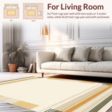 Ultra Soft Area Rug, Non Slip, Stain Resistant, Washable Area Rugs for Living Room, Bedroom, Neutral Hued Doorway Abstract Patterned Entry(Beige)