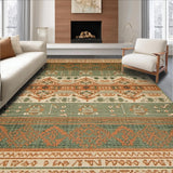 Ultra Soft Area Rug, Non Slip, Stain Resistant, Washable Area Rugs for Living Room, Bedroom, Casual Striped Geometric Fusion(Brown)