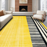 Ultra Soft Area Rug, Non Slip, Stain Resistant, Washable Area Rugs for Living Room, Bedroom, Rustic Minimalist Linear Arrangement(Yellow)