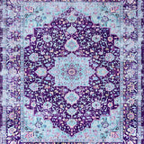 Ultra Soft Area Rug, Non Slip, Stain Resistant, Washable Area Rugs for Living Room, Bedroom, Whimsical Violet Ogee Pattern(Purple)