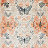 Ultra Soft Area Rug, Non Slip, Stain Resistant, Washable Area Rugs for Living Room, Bedroom, Geometric Butterfly for(Orange)