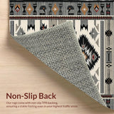 Ultra Soft Area Rug, Non Slip, Stain Resistant, Washable Area Rugs for Living Room, Bedroom, Buckhaven Tribal Heritage With Geometric Aztec For Home(Gray)