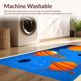 Ultra Soft Area Rug, Non Slip, Stain Resistant, Washable Area Rugs for Living Room, Bedroom, Bright Multi-Colored Learning Mat(Orange)