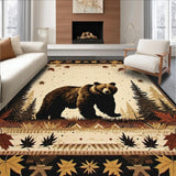 Ultra Soft Area Rug, Non Slip, Stain Resistant, Washable Area Rugs for Living Room, Bedroom, Vintage Nature-Inspired Design(Brown)