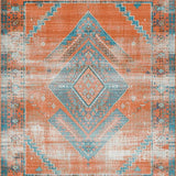Ultra Soft Area Rug, Non Slip, Stain Resistant, Washable Area Rugs for Living Room, Bedroom, Contemporary Vibrant Abstract Elements(Orange)