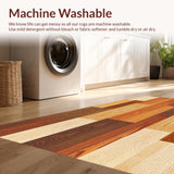 Ultra Soft Area Rug, Non Slip, Stain Resistant, Washable Area Rugs for Living Room, Bedroom, Rustic Nordic Abstract Wood Inspired Design(Brown)