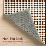 Ultra Soft Area Rug, Non Slip, Stain Resistant, Washable Area Rugs for Living Room, Bedroom, Elegant Light Brown Tiled Design(Beige)