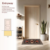 Ultra Soft Area Rug, Non Slip, Stain Resistant, Washable Area Rugs for Living Room, Bedroom, Elegant Stain-Resistant Bedroom Accent Carpet(Black)