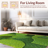 Ultra Soft Area Rug, Non Slip, Stain Resistant, Washable Area Rugs for Living Room, Bedroom, Fluffy Non-Slip Bedroom Rug for Minimal Living(Green)