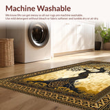 Ultra Soft Area Rug, Non Slip, Stain Resistant, Washable Area Rugs for Living Room, Bedroom, Celtic Inspired Natural Tones(Gold)
