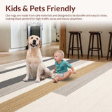 Ultra Soft Area Rug, Non Slip, Stain Resistant, Washable Area Rugs for Living Room, Bedroom, Vibrant Modern Random Stripe Motif(Gray)