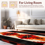 Ultra Soft Area Rug, Non Slip, Stain Resistant, Washable Area Rugs for Living Room, Bedroom, Southwest Arrow Black Red Living Room Rug(Red)