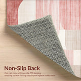 Blush and Cream Abstract with Modern Geometric Rose Accents(Beige)