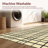 Ultra Soft Area Rug, Non Slip, Stain Resistant, Washable Area Rugs for Living Room, Bedroom, Elegant Beige Diamond Arrangement(Beige)