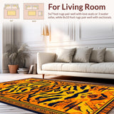 Ultra Soft Area Rug, Non Slip, Stain Resistant, Washable Area Rugs for Living Room, Bedroom, Vibrant Animal Shape Aesthetic(Orange)