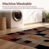 Ultra Soft Area Rug, Non Slip, Stain Resistant, Washable Area Rugs for Living Room, Bedroom, Vintage Western Style Elegance(Brown)
