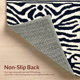 Ultra Soft Area Rug, Non Slip, Stain Resistant, Washable Area Rugs for Living Room, Bedroom, Boho Zebra Print Black and White Laundry Rug(Black)