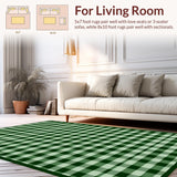 Chic White Checkered Farmhouse Aesthetic(Green)