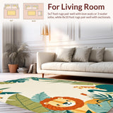 Ultra Soft Area Rug, Non Slip, Stain Resistant, Washable Area Rugs for Living Room, Bedroom, Chic Animal Print for Fun Spaces(Beige)