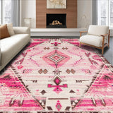 Ultra Soft Area Rug, Non Slip, Stain Resistant, Washable Area Rugs for Living Room, Bedroom, Charming Rodeo Animal Pattern(Pink)