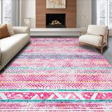 Ultra Soft Area Rug, Non Slip, Stain Resistant, Washable Area Rugs for Living Room, Bedroom, Refreshing Vibrant Spring Palette(Pink)