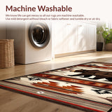 Ultra Soft Area Rug, Non Slip, Stain Resistant, Washable Area Rugs for Living Room, Bedroom, Lively Bear Emblem Design(Brown)