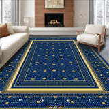 Ultra Soft Area Rug, Non Slip, Stain Resistant, Washable Area Rugs for Living Room, Bedroom, Modern Loom Geometric Area(Blue)