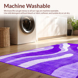 Ultra Soft Area Rug, Non Slip, Stain Resistant, Washable Area Rugs for Living Room, Bedroom, Creative Eclectic Dreamy Patterns(Purple)
