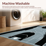 Ultra Soft Area Rug, Non Slip, Stain Resistant, Washable Area Rugs for Living Room, Bedroom, Rustic Minimalist Geometric Arrangement(Black)