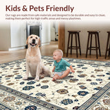 Ultra Soft Area Rug, Non Slip, Stain Resistant, Washable Area Rugs for Living Room, Bedroom, Contemporary Gentle Animal Imagery(Beige)