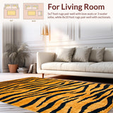 Ultra Soft Area Rug, Non Slip, Stain Resistant, Washable Area Rugs for Living Room, Bedroom, Artistic Black and Orange Blend(Orange)