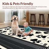 Ultra Soft Area Rug, Non Slip, Stain Resistant, Washable Area Rugs for Living Room, Bedroom, Artistic Abstract Cat Paw Arrangement(Black)