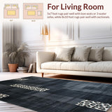 Ultra Soft Area Rug, Non Slip, Stain Resistant, Washable Area Rugs for Living Room, Bedroom, Sophisticated Dark Grey Animal Motif(Gray)