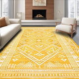 Ultra Soft Area Rug, Non Slip, Stain Resistant, Washable Area Rugs for Living Room, Bedroom, Soft Mustard Geometric Patterns(Yellow)